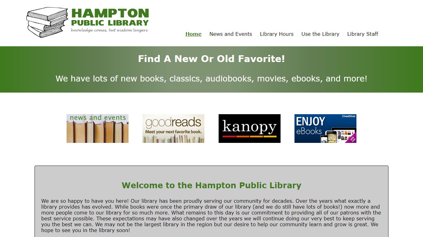Hampton Public Library Website